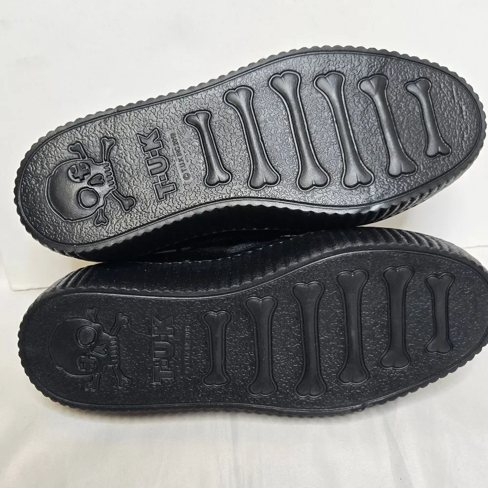 NEW‎ TUK black velvet viva mondo platform vegan creeper unisex size M7/W9 EU 40